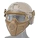 Detachable Full Face Tactical Military Mask and Goggles Set Attach to Helmet for Army Airsoft Paintball Skiing