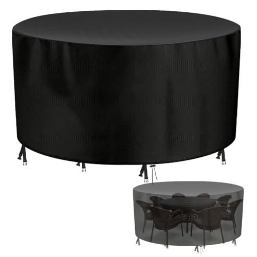 AOOWU Housse Salon de Jardin, 128*71CM Housse Table de Jardin, Coupe-Vent, Anti-UV, 210D Oxford Tissu, Couverture de Protection Meubles Exterieur Imperméable...