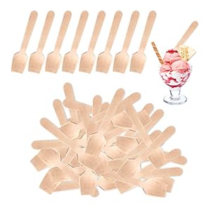 Lsyysl 100 Stück Holzlöffel Dessertlöffel fangchanshao