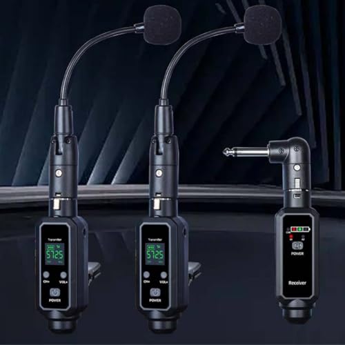 BEAZOOM Sistema de micrófono inalámbrico UHF para saxofón, micrófono condensador de 570-590 MHz con latencia