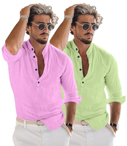 Image of Combo of Men Solid Cotton Blend Straight Kurta Shirt Pack of 2