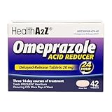 HealthA2Z® Acid Reducer | Omeprazole 20mg | Delayed - Release Tablets | 24 Hours | Treats Frequent Heartburn | Occuring 2 or More Days A Week (42 Counts)