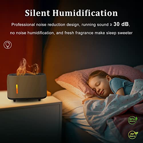 Essential Oil Diffusers, Flame Air Diffuser Humidifier, 240Ml Aromatherapy Diffuser With 7 Color Changing Modes & Waterless Auto-Off Protection For Bedroom Home, Office, Spa, Gym, Etc. (Wood Color) #TOP4
