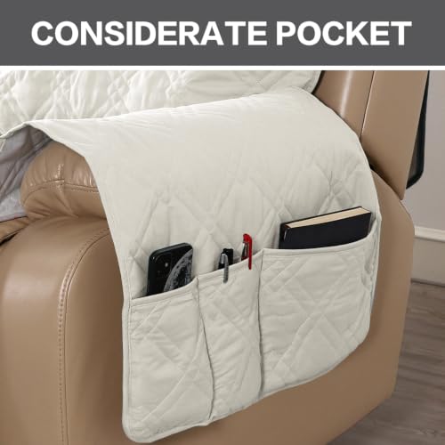Funda Sillón Relax Reclinable Impermeable Protector Cubre Sofá Lavable 2 Plazas Blanco 8