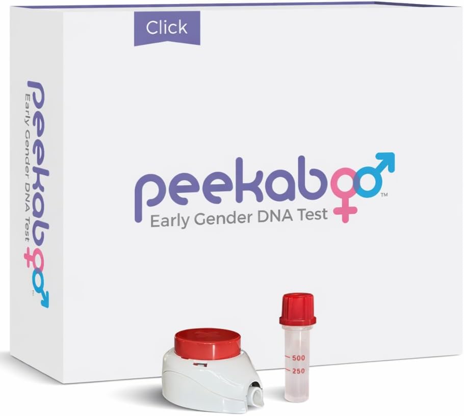 Peekaboo Early Gender Test Click, at-Home DNA Kit, Virtually Painless, Over 99% Accurate, All Fees Included, Test As Soon As 6 Weeks