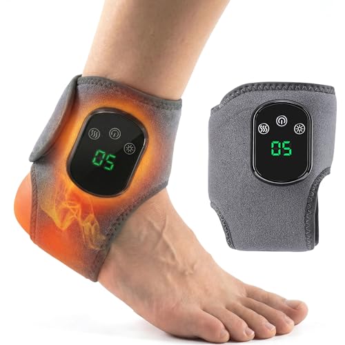 TJK Health Triple Method Therapy Foot Ankle Massager - Massage for Neuropathy with 5 Heat Levels Vibration Modes Compression - Portable Heating Wrap Device for Pain Relief Rejuvenate Feet Circulation