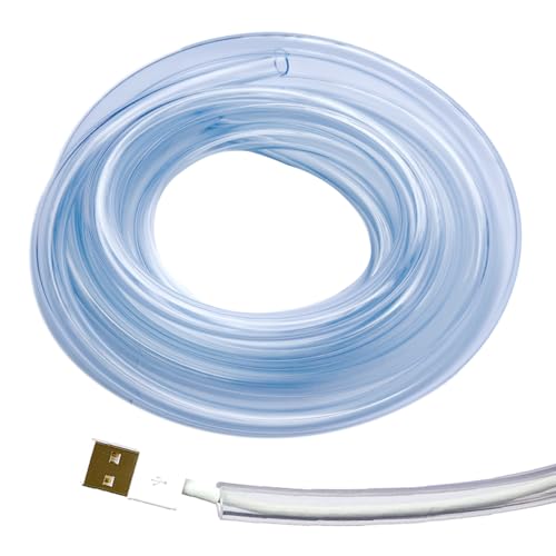 Tomonobu Dog and Cat Cord Protector, 10Ft (305cm) Clear Protector Wire Flexible, Split Tubing Cable Sleeve for USB Charge/Power Cord Audio Video Cable/Cord, Unscented, Odorless, 1 Pack