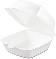 Vista 2 de DART CONTAINER DART Carryout Contenedor de alimentos, espuma, 1-Comp, 5 1/2 x 5 3/8 x 2 7/8, blanco (caja de 500), 1 compartimento