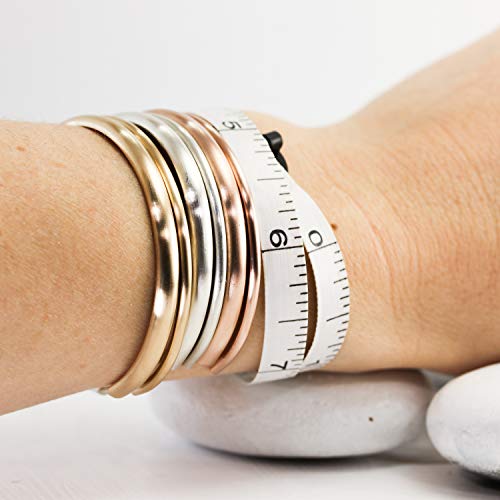Wide Matte Cuff Bracelet; Gold Filled Bangle With Brushed Satin Texture; Women's Stacking Cuff By Lotus Stone Design (Large, Gold Filled) #TOP7