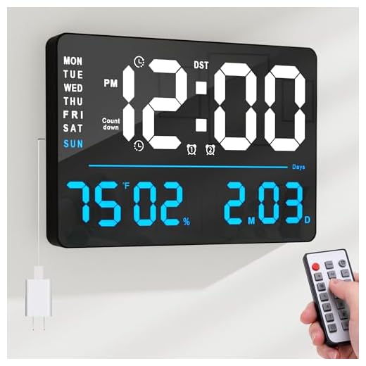 AYRELY® 16" LED Digital Wall Clock with Large Display,Alarm Clock with Digital Calendar for Living Room, Bedroom,Office,Shop,Gym Decor,Seniors,Gift for Elderly (Powered by Plug-in Only)