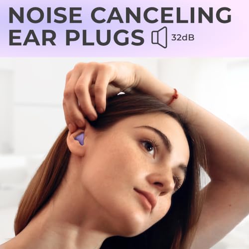 Image of Peace&Quiet PQ Wax Ear Plugs for Sleeping, Swimming - 15 Soft Noise Cancelling Silicone Gel Wax Earplugs for Sleep and Swimmers, Ear Protection with Sound Blocking Level of 32 Db, Lavender