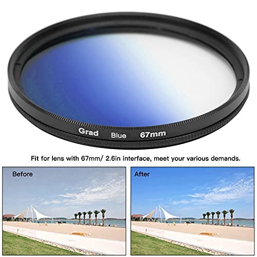 Camera Graduated Color Filter Accessory Kit Blue Graduated Lens Yellow Purple Filter For Camera 67Mm(Gradient Blue) #TOP5