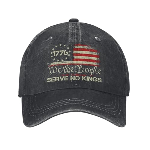 We The People Serve No Kings Caps for Womens No Kings in American Democracy Mens Baseball Hats Black