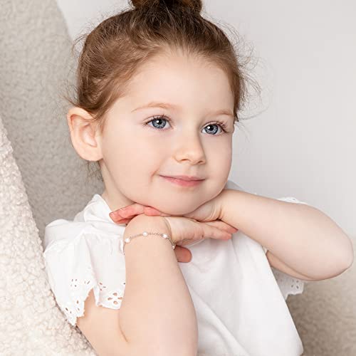 925 Sterling Silver Delicate Freshwater Cultured Pearl Strand Adjustable Bracelet For Little Girls - Classic and Elegant Children's Jewelry For Formal Occasions - Gifts For Religious Events2