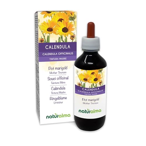 Caléndula (Calendula officinalis) capítulos florales Tintura Madre sin alcohol Naturalma - Extracto líquido gotas 200 ml - Complemento alimenticio - Vegano