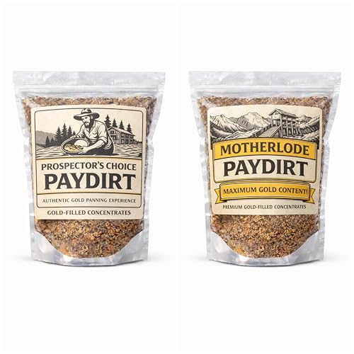 2 Pack Gold Paydirt Bundle High-Rich Concentrated Pay Dirt with Real Gold Flakes Bonus Gemstone Finds | at-Home Gold Panning Treasure Bags