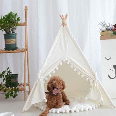 small boy 2018 New pet Tent Dog Mini House Indoor Raindrop Style(White)