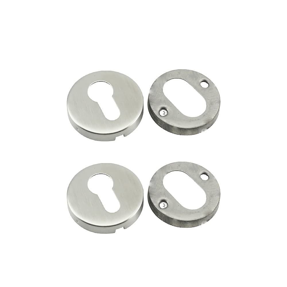 Set 2 Coperture Rotonde Per Serratura Porta - Acciaio Inox Per Serrature Europee Standard - Foto 4