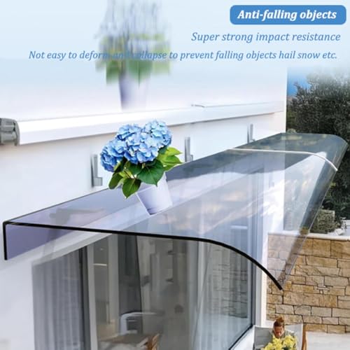 Auvent transparent imperméable Polycarte Ning abri porte 50x80cm - 4
