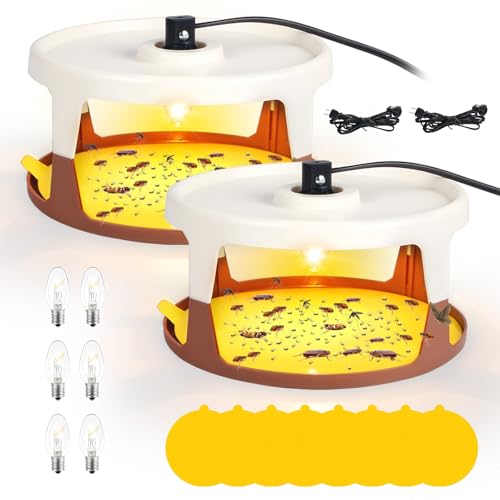 2Pack Upgraded Flea Traps for Inside Your Home - Indoor Bed Bug Interceptor & Flea Light Trap with 8...