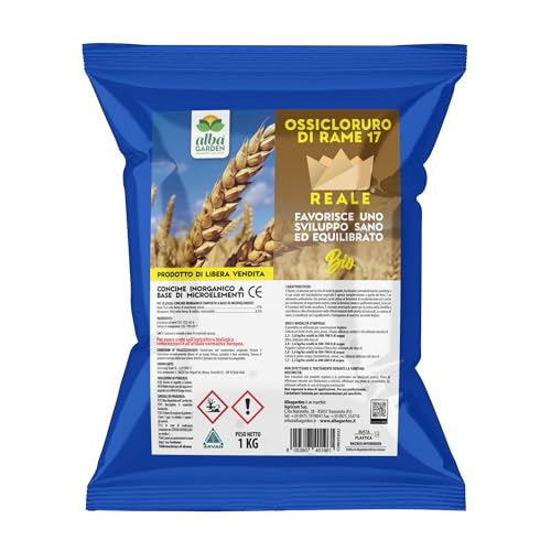 Albagarden - Ossicloruro Di Rame Reale 17 - Concime Per Piante - Sviluppo Sano Ed Equilibrato Di Vite Olivo Agrumi Orto - Rinforzo Contro Malattie E P