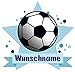 Samunshi® Fussball Wandtattoo Türschild mit Name personalisierbar Kinderzimmer Türaufkleber Baby Wandaufkleber in 9 Größen (25x22cm Mehrfarbig)