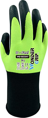 Wondergrip, U-Feel, WG-1855HY Safety Gloves, Single Nitrile Coating, Thin and Smooth, IT-Compatible