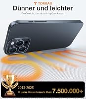 TORRAS Ultra Dünn für iPhone 15 Pro Hülle Samtiger Griff (Nie Staub anhaftend) Unzerbrechlich Schutz Handyhülle iPhone 15 Pro Case Elegantes Aussehen Slim Schwarz – Ansicht 2