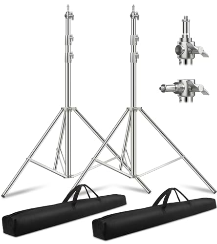 2 Pack Heavy Duty Light Stand Stainless Steel 9.2ft/2.8m, Sdfghj Photography Stands Tripod Stand...