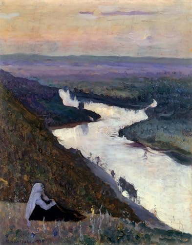 Tableau Il Fiume Ufimka Mikhail Nesterov impression haute définition vintage 60x90cm