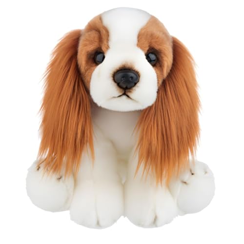 Ganz King Charles Spaniel Plush Toy - 12-inch Realistic Stuffed Animal, Brown and White Soft Cuddly Toy