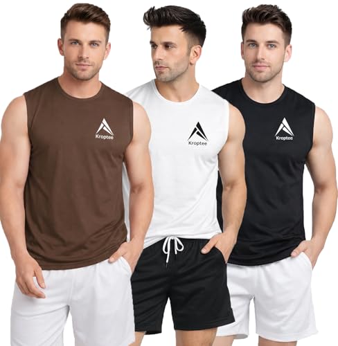 Image of Stylish Vest for Men | Vest for Boys - Perfect for Gym Workouts,| Men's Tank Top Regular fit|Cotton Combo Pack of 3 Sports Vest