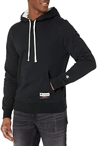 Champion Men's Authentic Originals Sueded Pullover Hoodie, Black, Large