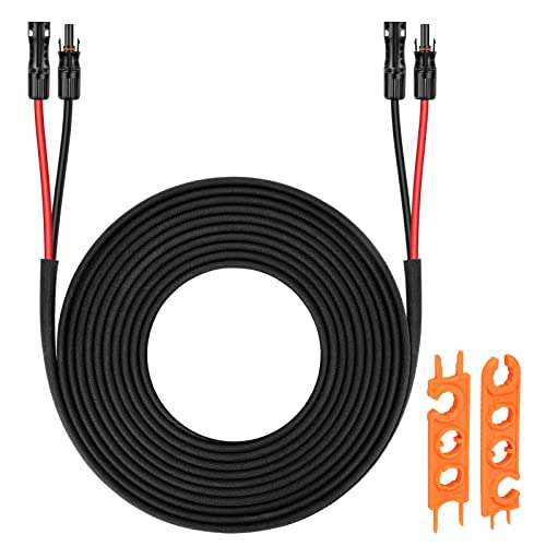 Shirbly Solar Panel Extension Cable – 25FT 8AWG(10mm²) Solar Panel Wire Twin with Female and Male Connector, Tinned Copper PV Wire for Home Boat RV Solar Panel Outdoor (8AWG 25FT)