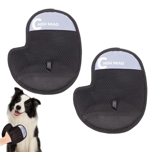 Rbleote 2 Stück Katzen Handschuhe Fellpflege, Static Removal Gloves, Fellpflegehandschuh Hund, Wiederverwendbar, Doppelseitige Haustier-Pflegehandschuhe zum Waschen, Hair Removal, Fellpflege