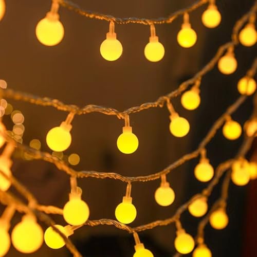 ALEGRE Globe Fairy Lights Balls Battery with Timer, 3 m 20 LED Ball Fairy Lights Battery, Warm White Globe Fairy Lights Indoor Outdoor String Lights for Wedding, Children's Room, Christmas, Garden