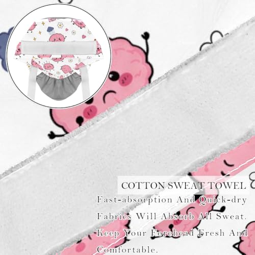 Image of 2 PCS Bouffant Cap with Button Ponytail Pouch Working Cap Sweatband Adjustable Surgical Cap Black and White Cow