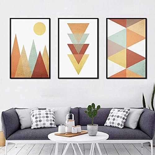 Art mural salon moderne avec impression sur toile nordique 50x70cm sans cadre
