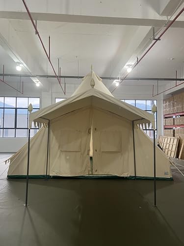 OPAHDN Spacious Family Camping Tent with Porch, 19.68x13.1ft Durable Canvas Design for Year-Round Use