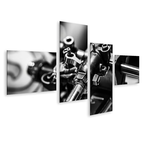 Poster noir et blanc d'une pièce de machine précise imprimée sur toile