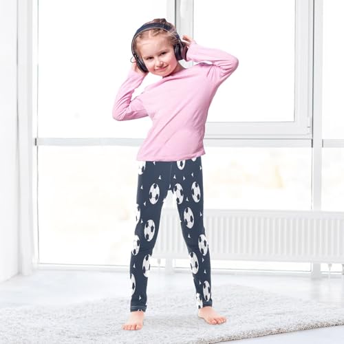 Toddler Girls Leggings Printed Yoga Pants Leggings White Black Football for Kids4