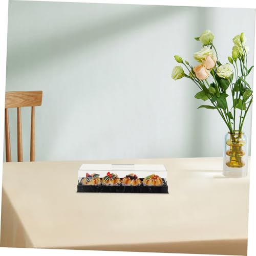 Plateau à gâteaux avec couvercle acrylique rectanculaire pour boulangerie UKCOCO