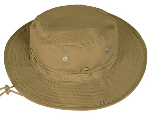 Image of Sun Hats for Men Women Boonie Hat UPF 50+ Bucket Hat Wide Brim UV Protection Fishing Hiking Safari Outdoor Hats