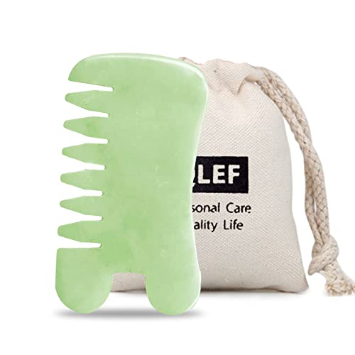 EQLEF Massage Scraping Tools with Jade Body Comb SPA Acupuncture Therapy Point Treatment on Face Arm Foot for Gua Sha