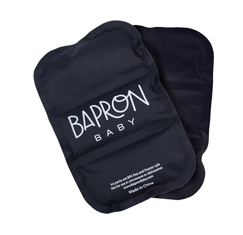 BapronBaby Reusable Ice Pack Coolers Kids Lunch Box Ice Packs, Slim Ice Packs for Lunch Bags, Set of 2 (Black)