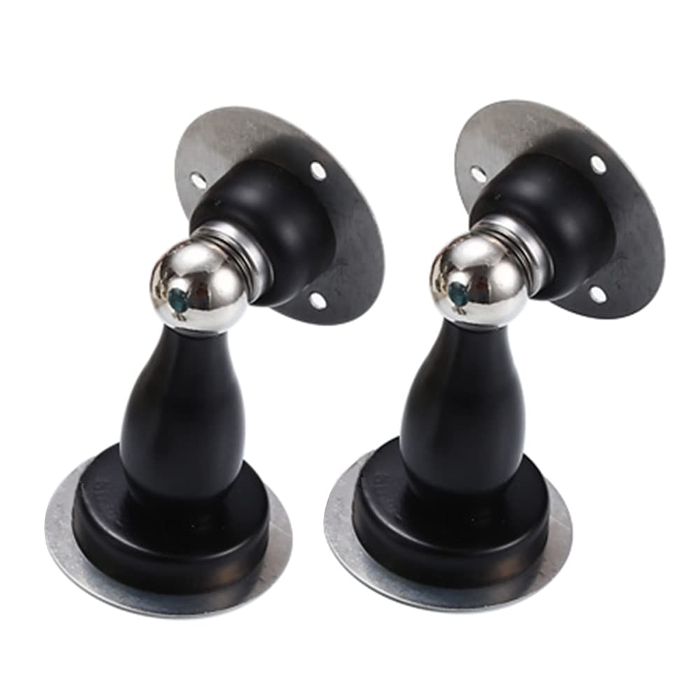 Nvsfzgiyg Nero Door Wedge Stoppe, Stops, Stoppers,Metal Magnetic Stop Punch-Free Self-Adhesive Floor Stopper Home Office Wall Bumper, 2 Pcs-Black||81Mm
