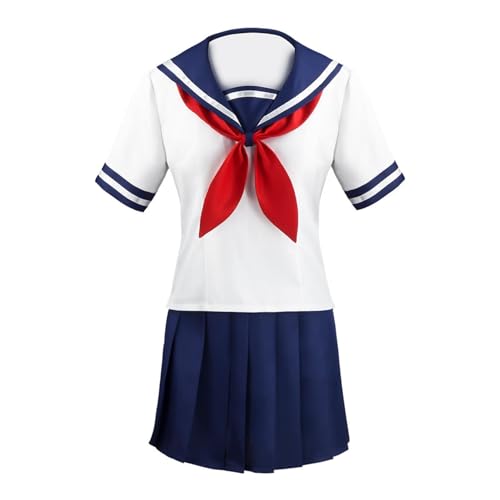 Schuluniform Cosplay Kostüm | Mädchen Matrosen Kleid Shirts Uniform | Mädchen Japanische Schule Faltenrock Uniform | Kostüm-Set Anime...