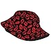 WAVMKSL Red Lips Valentine's Day Bucket Hat for Men Women Foldable Fisherman Cap Fashion Fishing Hats