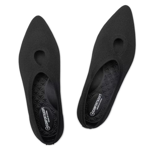 Frank Mully Women's Ballet Flats Teardrop Upper Pointed Toe Lightweight Flats for Women Comfortable Slip on Flats for Work Wedding Office2