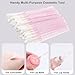 200Pcs Eyelash Extension Kit, Lash Spoolies Extension Supplies Eyebrow Brush Mascara Wands Lip Brushes Applicators Disposable Micro Swab Brushes for Lash Extensions Brow Lamination Kit, Crystal Pink